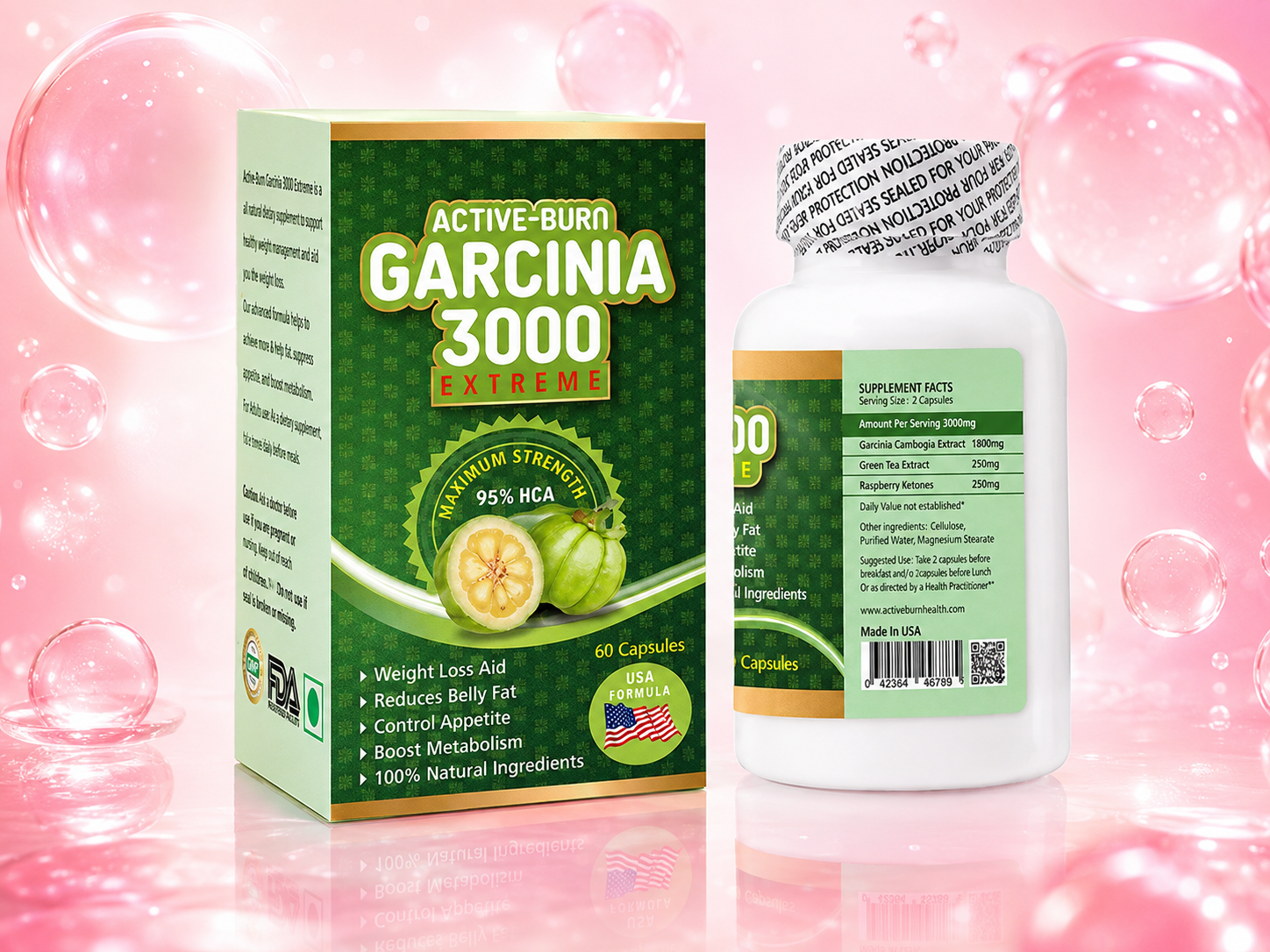 Active Burn Garcinia 3000 Extreme Maximum Strenght - Green Box